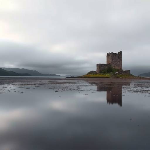 Castle Stalker, a picturesque castle on a tidal islet in Argyll, Scotland