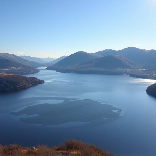 Scenic view of Loch Lomond with mountains in the background, Scotland